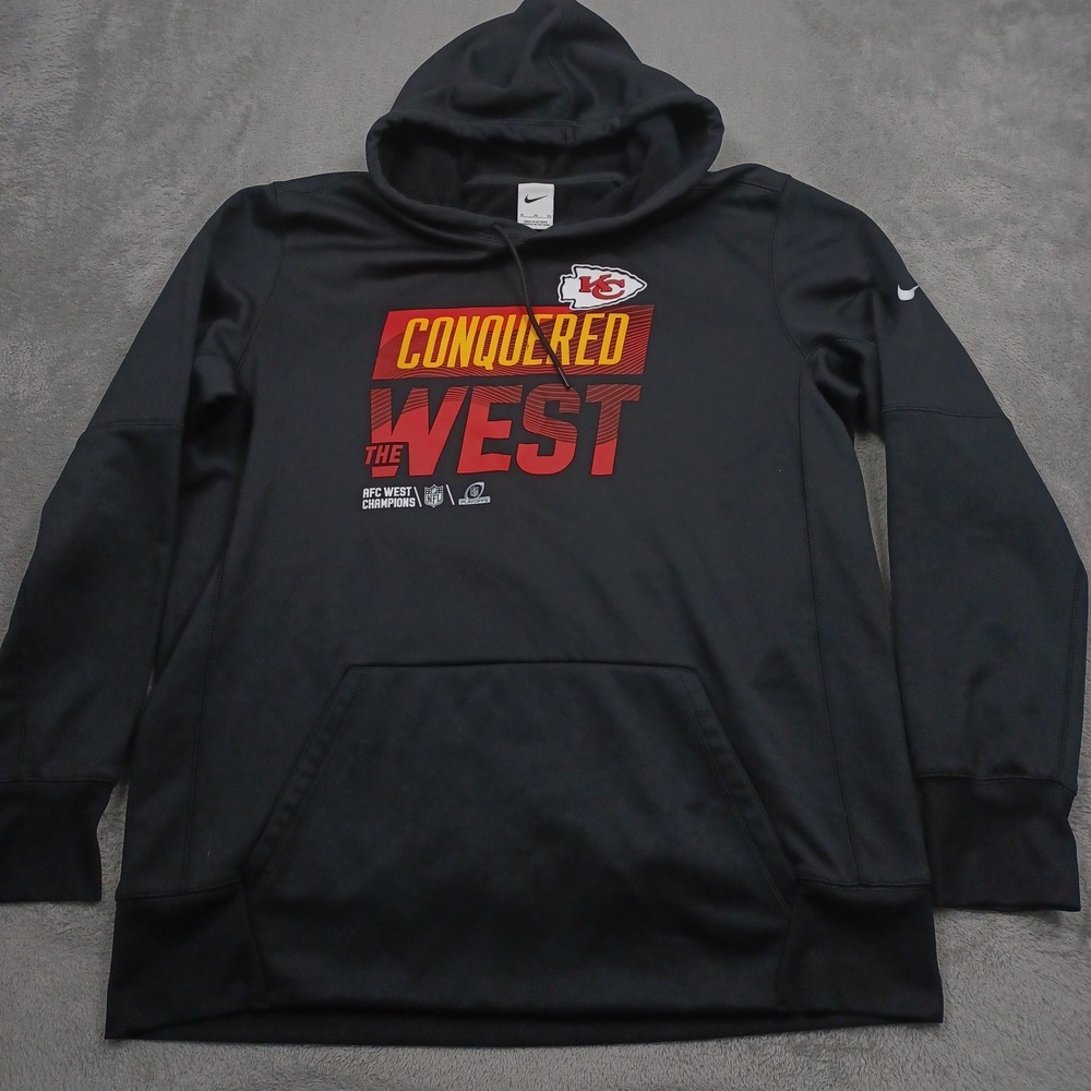 Kansas City Chiefs Sweater Mens XL Black Pullover Hoodie Nike